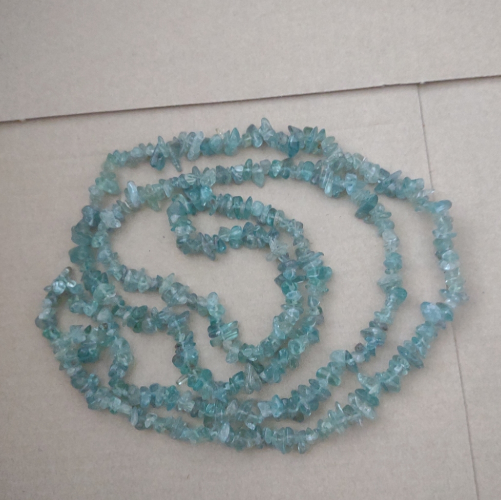 Natural Blue Aquamarine Rough Chips Drilled Loose Gemstone Beads 4 Mm 34